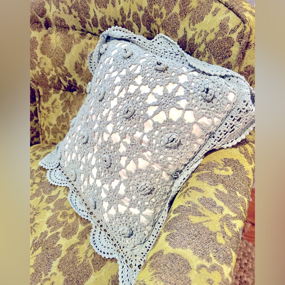 Vintage crochet pillow